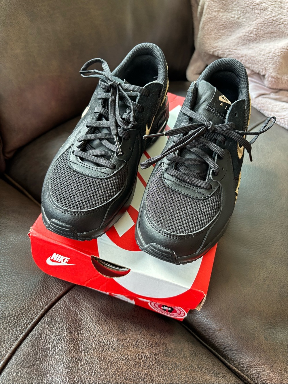 Nike Air Max Excee Sneakers GPX US Women Size 6 UK Womens 4 Black Leopard Print - Picture 4 of 8
